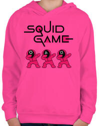 printfashion Squid Game Dab trio fekete - Gyerek kapucnis pulóver - Fukszia (5726748)