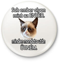 printfashion Ember - Enter - Kitűző, hűtőmágnes - Fehér (4777438)