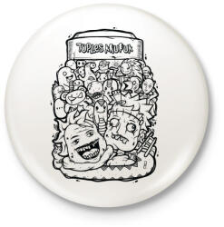 printfashion Tökfej - Kitűző, hűtőmágnes - Fehér (3073615)