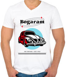 printfashion bogaram - Férfi V-nyakú póló - Fehér (10029094)