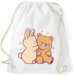 printfashion Maci és nyuszi - Sportzsák, Tornazsák - Fehér (14751112)