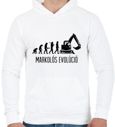 printfashion Markolós evolúció - Férfi kapucnis pulóver - Fehér (4762893)