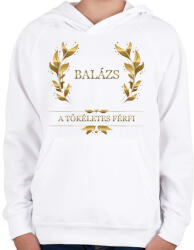 printfashion Balázs - Gyerek kapucnis pulóver - Fehér (2808610)