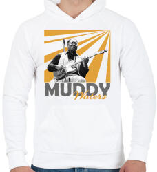 printfashion Muddy Waters - Férfi kapucnis pulóver - Fehér (7655467)