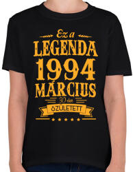 printfashion Ez a legenda 1994 március 30-án született - Gyerek póló - Fekete (1216945)