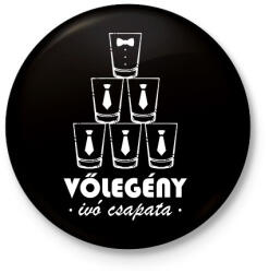 printfashion Vőlegény ivó csapata - Kitűző, hűtőmágnes - Fekete (13156233)