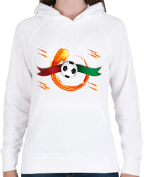 printfashion Futball - Női kapucnis pulóver - Fehér (14882273)