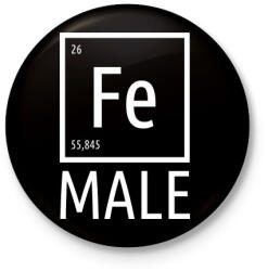 printfashion Periodic Ironman Női Fehér - Kitűző, hűtőmágnes - Fekete (4257080)