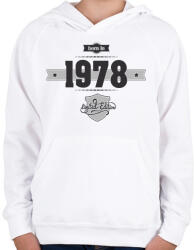 printfashion born-in-1978-(dark&lightgrey) - Gyerek kapucnis pulóver - Fehér (472768)