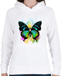 printfashion colorful butterfly - Női kapucnis pulóver - Fehér (2272315)