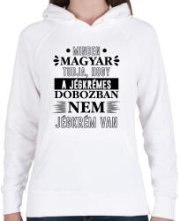 printfashion Minden magyar tudja - Női kapucnis pulóver - Fehér (7414668)