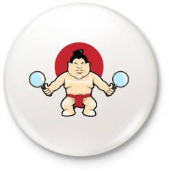 printfashion Sumo - Kitűző, hűtőmágnes - Fehér (3077278)