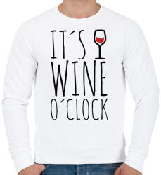 printfashion Wine o'clock - Férfi pulóver - Fehér (4300805)