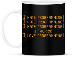 printfashion I hate programming! - Bögre - Fekete (7241064)