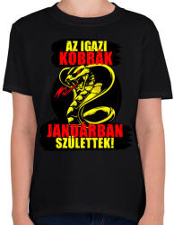 printfashion Januári Kobra - Gyerek póló - Fekete (6049428)