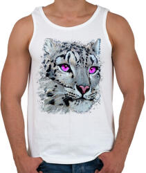 printfashion Hópárduc - lila szemmel - Férfi atléta - Fehér (13233675)