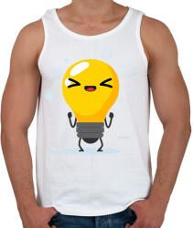 printfashion Villanykörte - Férfi atléta - Fehér (6537181)