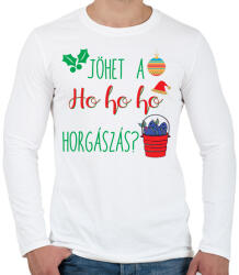 printfashion Jöhet a ho ho horgászás - Férfi hosszú ujjú póló - Fehér (10961050)