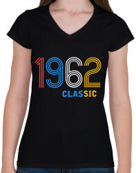 printfashion 1962 - Női V-nyakú póló - Fekete (11924724)