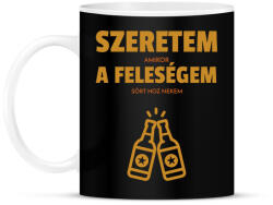 printfashion Szeretem, amikor a feleségem sört hoz nekem - Bögre - Fekete (11498890)