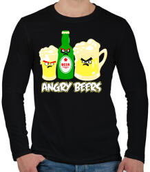 printfashion Angry Beers - Férfi hosszú ujjú póló - Fekete (1828371)
