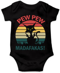 printfashion Pew pew madafakas cica - Baba Body - Fekete (6129489)