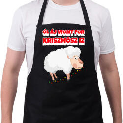 printfashion ALL I WANT FOR CHRISTMAS IS JUH - Kötény - Fekete (11012100)