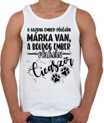 printfashion Boldog ember pólóján cicaszőr - Férfi atléta - Fehér (16433590)