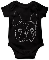 printfashion Vonalas Boston terrier - Baba Body - Fekete (7101263)