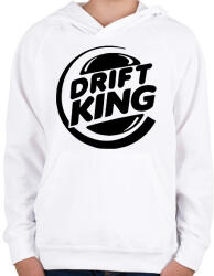 printfashion Drift King - Gyerek kapucnis pulóver - Fehér (1309063)