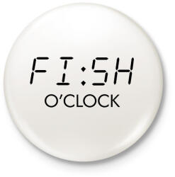 printfashion FISH o'clock - Kitűző, hűtőmágnes - Fehér (6282928)