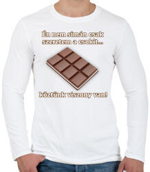 printfashion A csoki és én. . . - Férfi hosszú ujjú póló - Fehér (3397300)