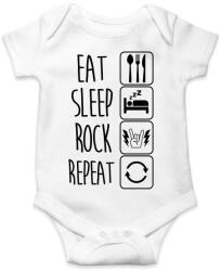 printfashion Eat Sleep Rock Repeat 2 - Baba Body - Fehér (1333078)