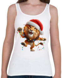 printfashion Táncoló karácsonyi party oroszlán - Női atléta - Fehér (15260055)