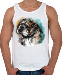 printfashion bulldog watercolor - Férfi atléta - Fehér (5703317)