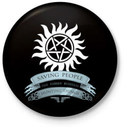 printfashion Odaát//Supernatural Family Business - Kitűző, hűtőmágnes - Fekete (3098714)