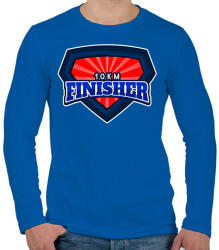 printfashion 10 KM FINISHER - Férfi hosszú ujjú póló - Királykék (9536655)