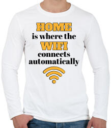 printfashion Home is where - Férfi hosszú ujjú póló - Fehér (14043505)
