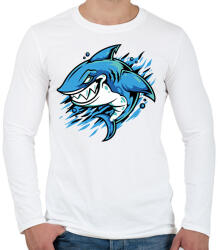 printfashion Cápa - Férfi hosszú ujjú póló - Fehér (11799394)