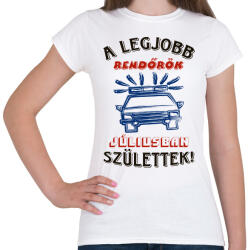 printfashion Rendőr szülinapja július színes - Női póló - Fehér (5719074)