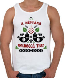 printfashion A néptánc boldoggá tesz - Férfi atléta - Fehér (7420620)