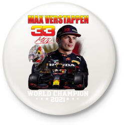 printfashion Max Verstappen 2021 - Kitűző, hűtőmágnes - Fehér (12566669)