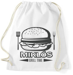 printfashion Grill time - Névvel - Sportzsák, Tornazsák - Fehér (6292387)