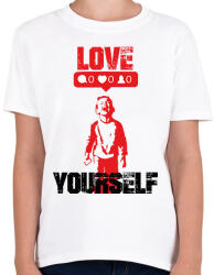 printfashion Love yourself - Banksy graffiti - Gyerek póló - Fehér (7099934)