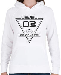 printfashion level-complete-03-gray - Női kapucnis pulóver - Fehér (1056860)