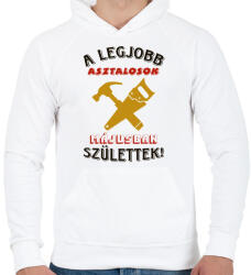 printfashion Asztalos szülinapja május színes - Férfi kapucnis pulóver - Fehér (5446523)