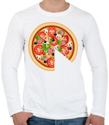 printfashion pizza dad - Férfi hosszú ujjú póló - Fehér (2025587)