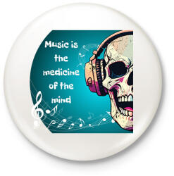 printfashion Music is the medicine - Kitűző, hűtőmágnes - Fehér (16661474)