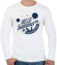 printfashion Hello Summer - Férfi hosszú ujjú póló - Fehér (1566617)