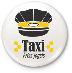 printfashion Taxi - Friss jogsis - Kitűző, hűtőmágnes - Fehér (6392501)